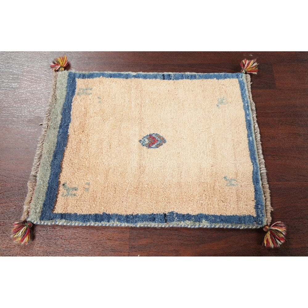 Square Gabbeh Shiraz Persian Area Rug Handmade Oriental Carpet - 2' 0" x 2' 5" Square