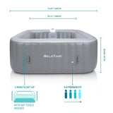 Square Inflatable Hot Tub Spa 4-6 Person