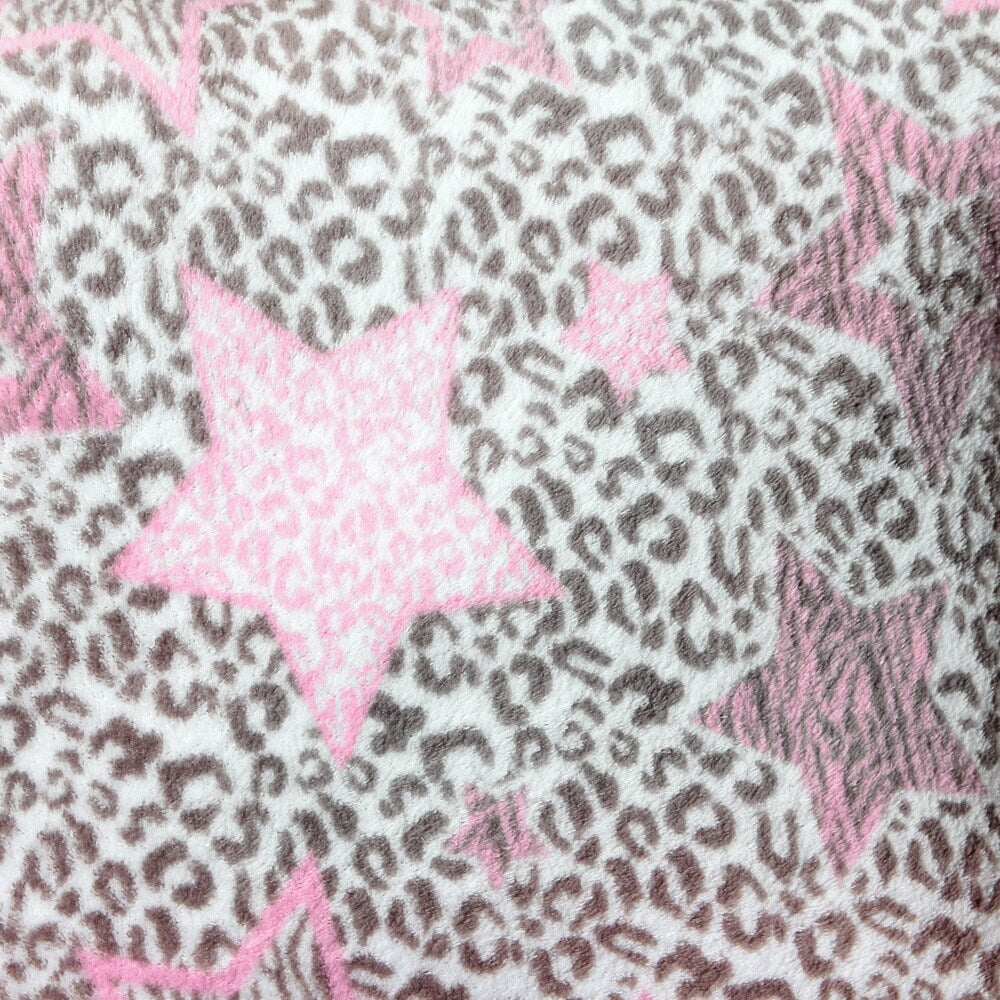 Square Leopard/ Star Plush Decorative Throw Pillow