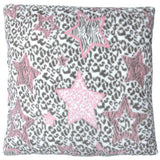 Square Leopard/ Star Plush Decorative Throw Pillow