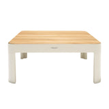 Square Outdoor Coffee Table with Slatted Table Top, Light Gray