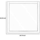Square Shape Wooden Frame Mirror with Mounting Hardware, Black and Silver