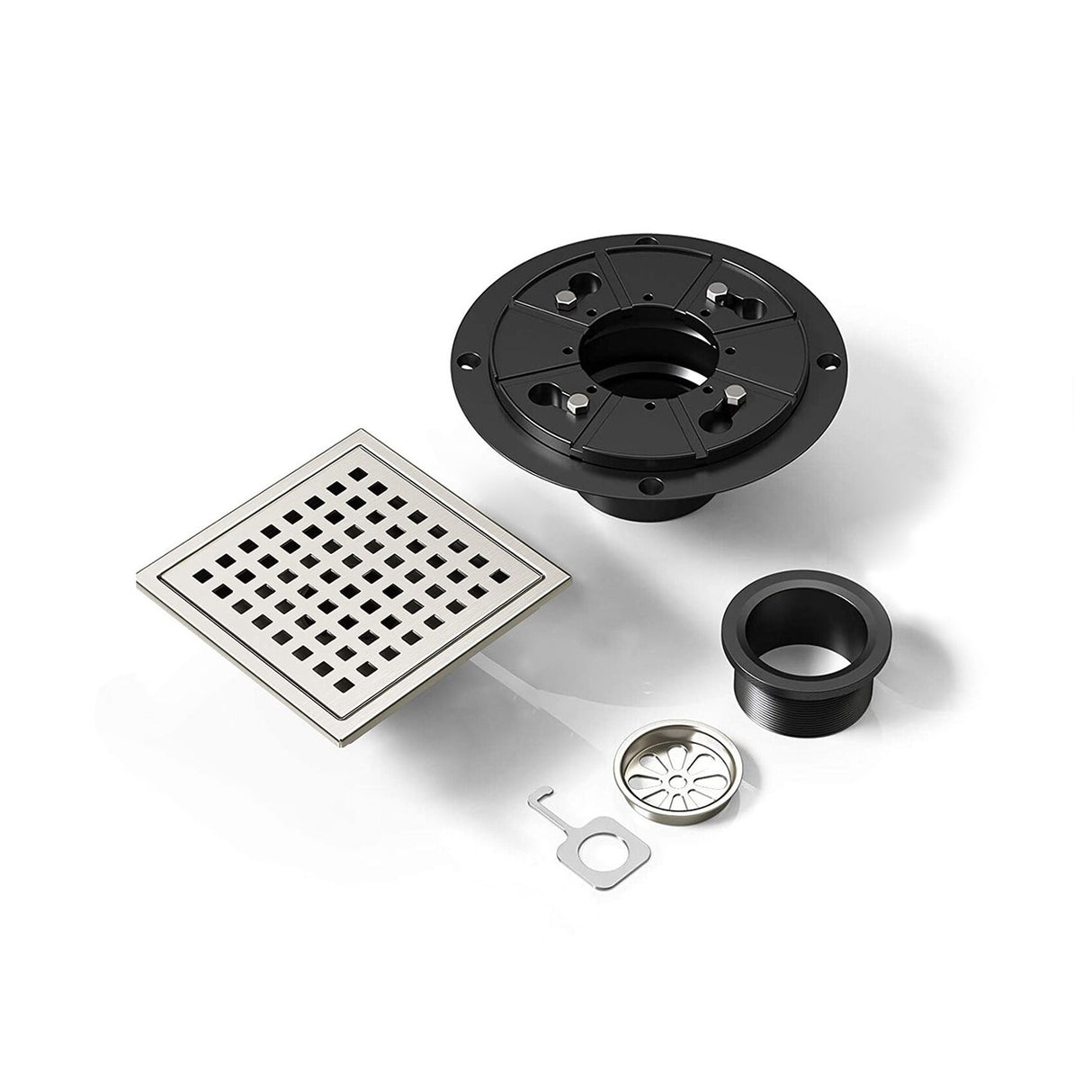 6" Square Shower Floor Drain - N/A