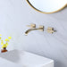 Wall-Mount Black/Gold Bathroom Faucets Widespread for Sink 3 Hole