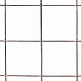 Square Wooden Frame Mirror with Metal Grid Design, Brown