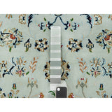 Squirrel Gray, Nain with Center Medallion Flower Design, Hand Knotted, Soft Wool, Oriental Rug 5'1"x8'2" - 5'1" x 8'2"
