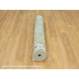Squirrel Gray, Nain with Center Medallion Flower Design, Hand Knotted, Soft Wool, Oriental Rug 5'1"x8'2" - 5'1" x 8'2"