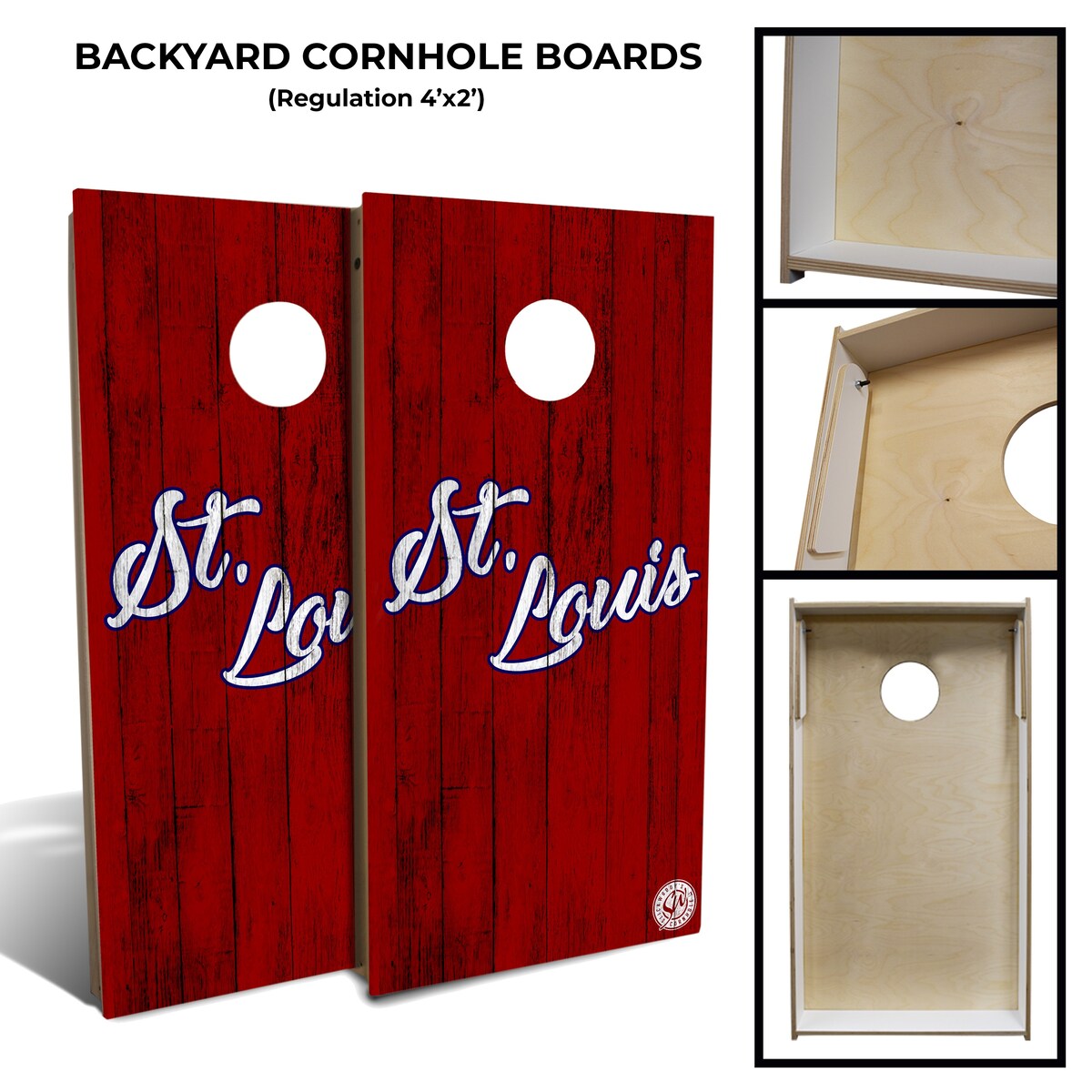 St Louis Solid Wood Backyard Cornhole Board Set (Includes 8 Bags) - N/A