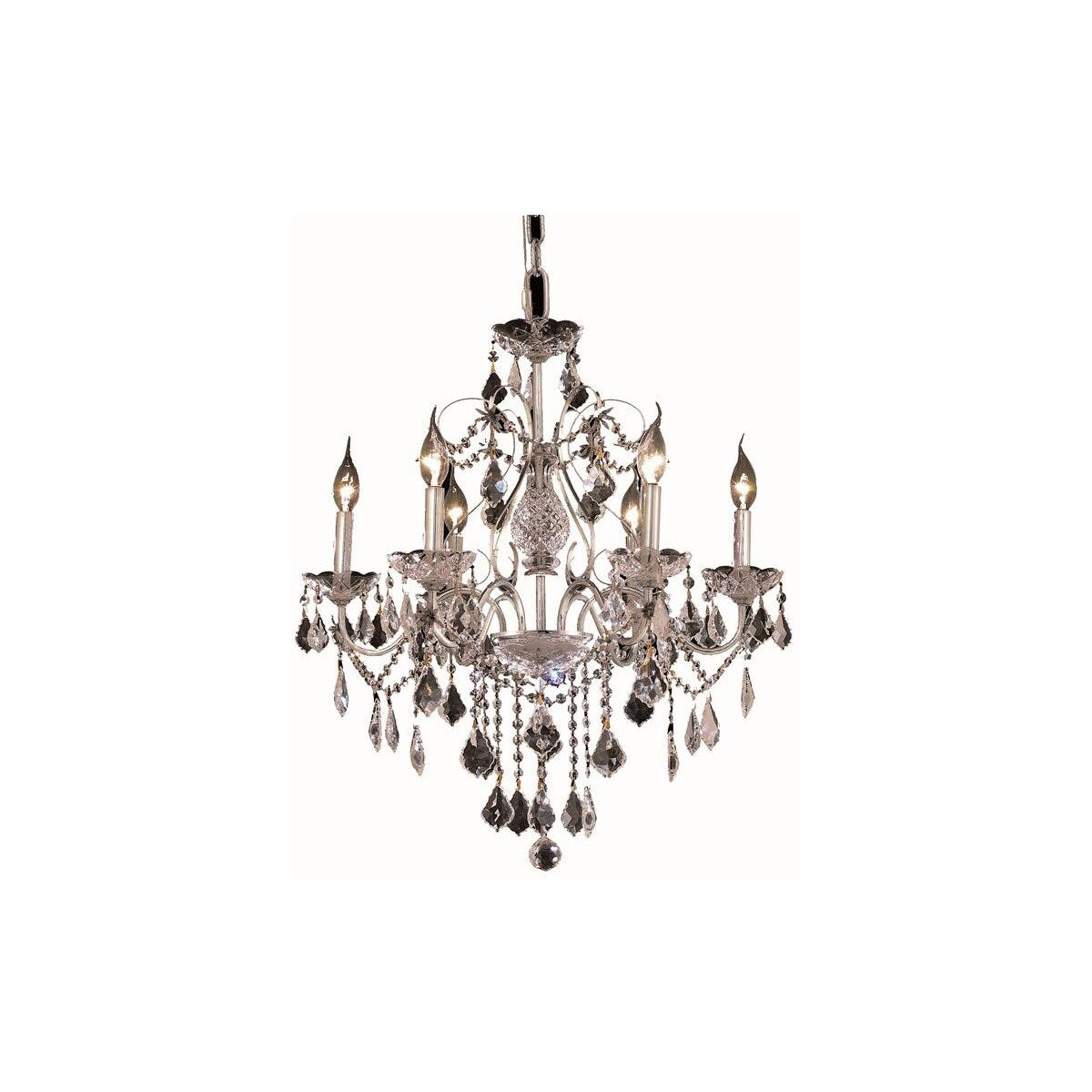 St. Francis 6 light Chrome Chandelier Clear Elegant Cut Crystal - One Size
