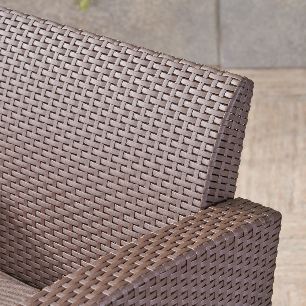 St. Johns Outdoor Faux Wicker Print Club Chair (Set of 4) by Christopher Knight Home