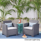 St. Johns Outdoor Wicker Club Chair with Cushions (Set of 2) by Christopher Knight Home