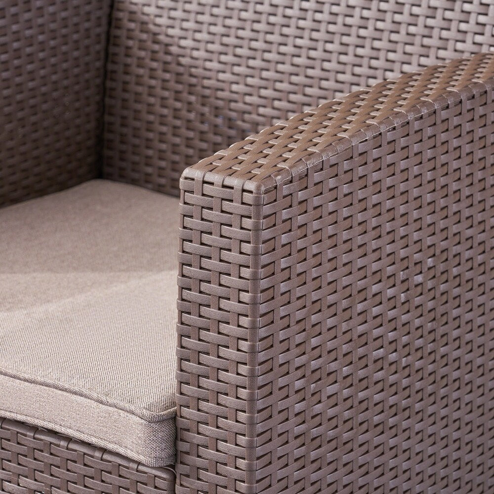 St. Johns Outdoor Wicker Club Chair with Cushions (Set of 2) by Christopher Knight Home