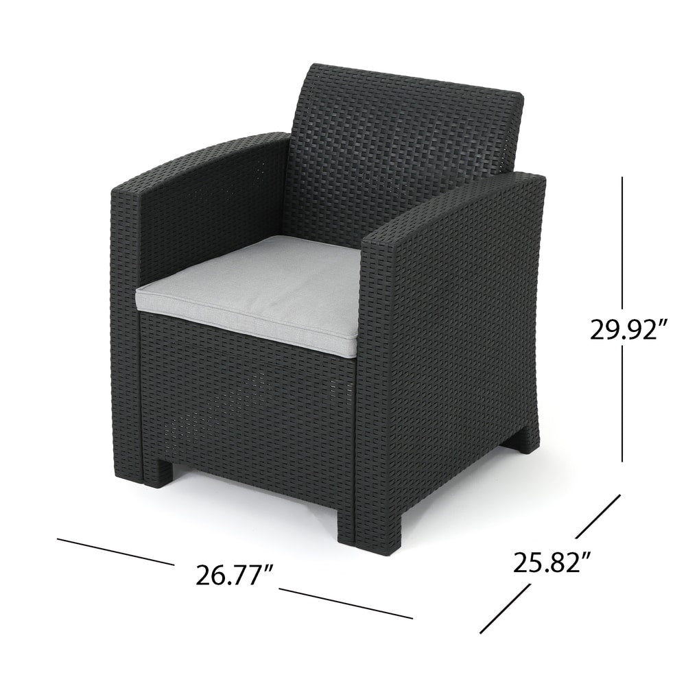 St. Johns Outdoor Wicker Club Chair with Cushions (Set of 2) by Christopher Knight Home