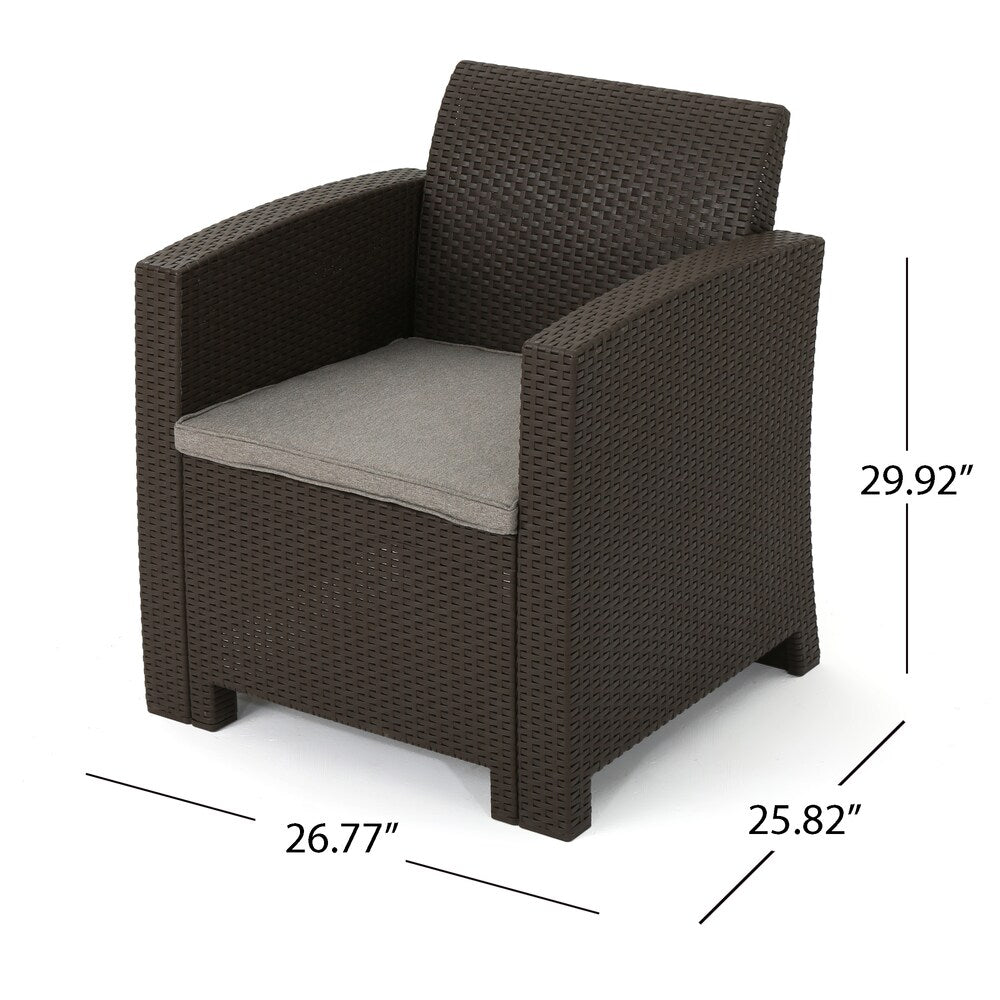St. Johns Outdoor Wicker Club Chair with Cushions (Set of 2) by Christopher Knight Home