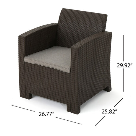 St. Johns Outdoor Wicker Club Chair with Cushions (Set of 2) by Christopher Knight Home