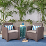 St. Johns Outdoor Wicker Club Chair with Cushions (Set of 2) by Christopher Knight Home