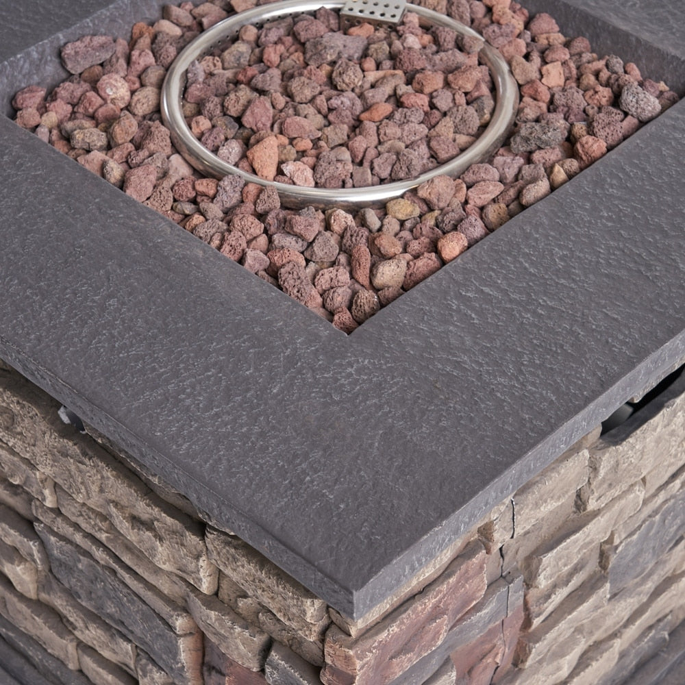 St. Lucia Outdoor 4 Piece Wicker Chat Set with Fire Pit by Christopher Knight Home