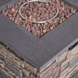 St. Lucia Outdoor 4 Piece Wicker Chat Set with Fire Pit by Christopher Knight Home