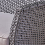 St. Lucia Outdoor 4 Seater Wicker Chat Set with Fire Pit by Christopher Knight Home