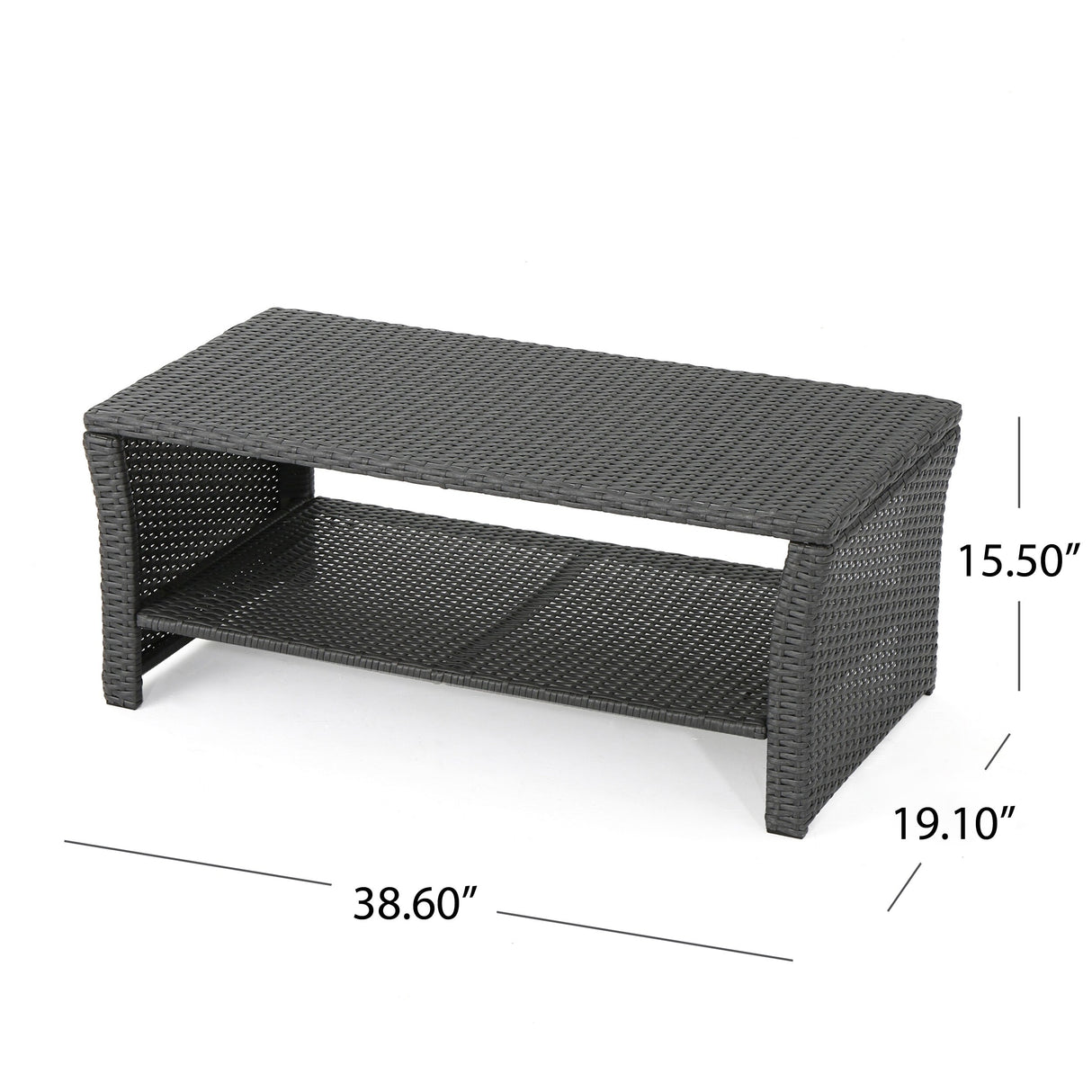 St. Lucia Outdoor Wicker Loveseat with Coffee Table by Christopher Knight Home