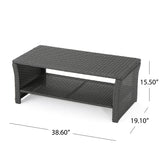 St. Lucia Outdoor Wicker Loveseat with Coffee Table by Christopher Knight Home