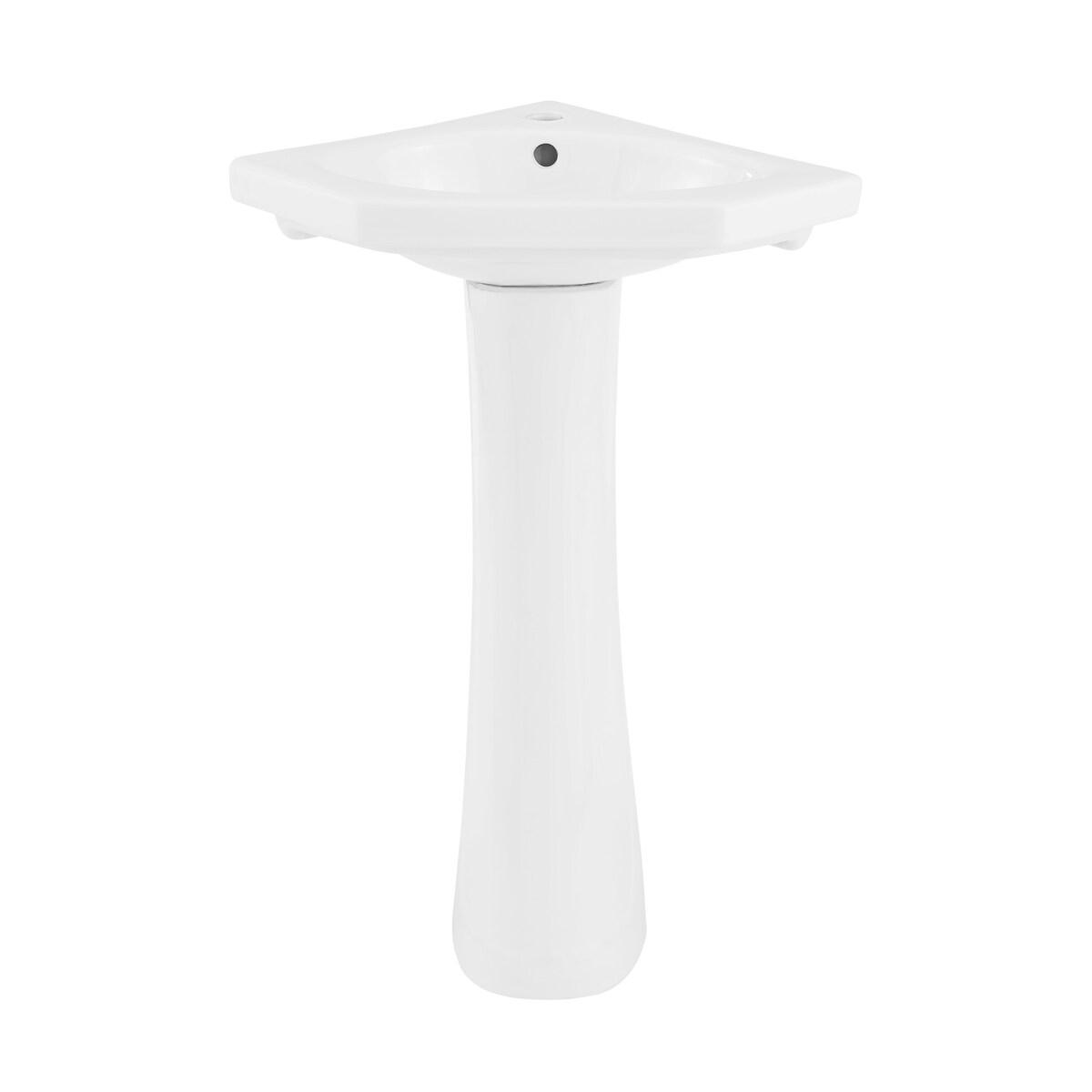 St.Tropez Corner Two-Piece Pedestal Sink - 22.25" x 15.75" 33.65"