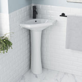 St.Tropez Corner Two-Piece Pedestal Sink - 22.25" x 15.75" 33.65"