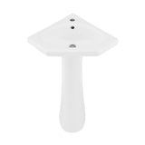 St.Tropez Corner Two-Piece Pedestal Sink - 22.25" x 15.75" 33.65"