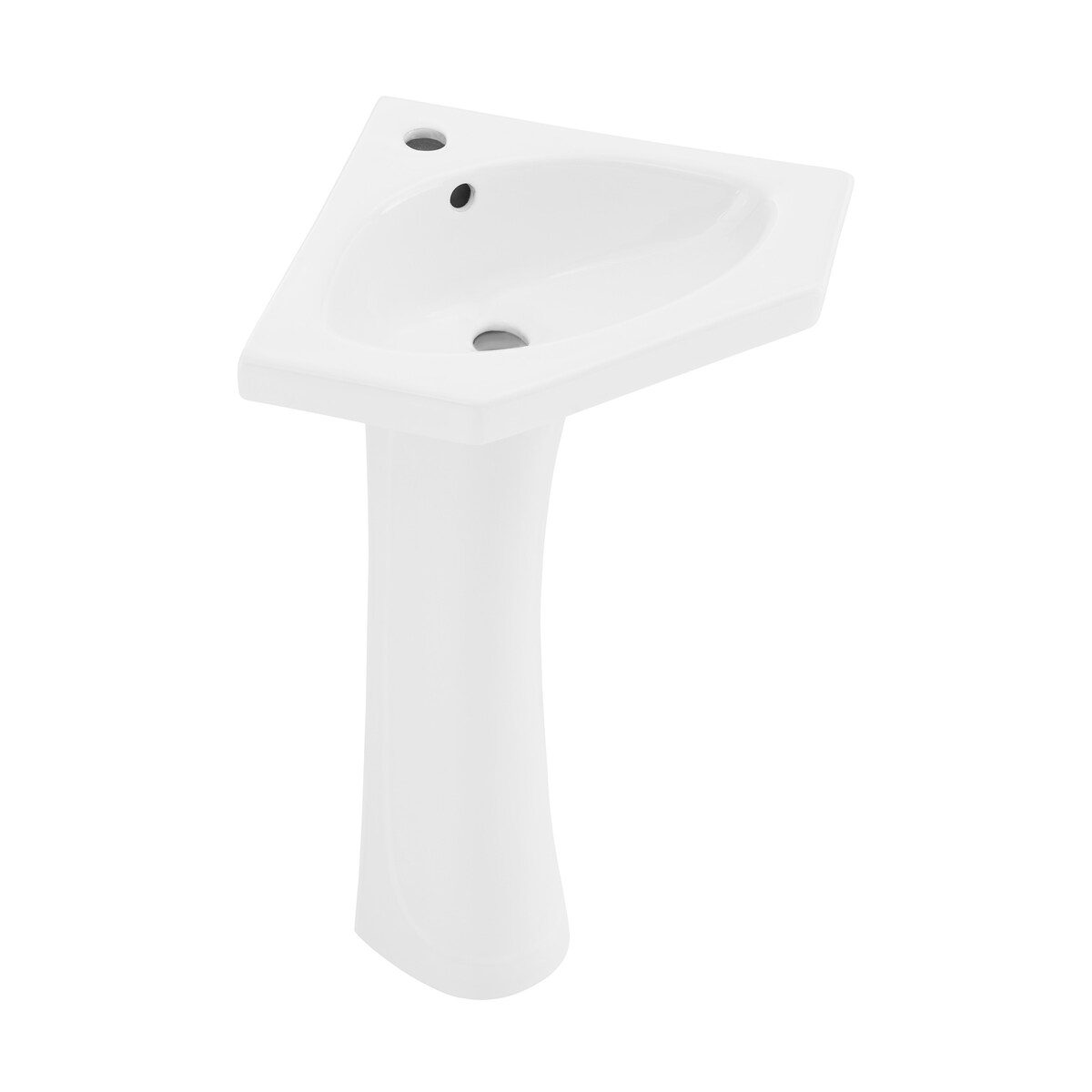 St.Tropez Corner Two-Piece Pedestal Sink - 22.25" x 15.75" 33.65"