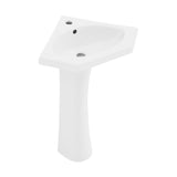 St.Tropez Corner Two-Piece Pedestal Sink - 22.25" x 15.75" 33.65"