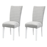 Staccato Grey and White Tufted Back Side Chairs (Set of 2)