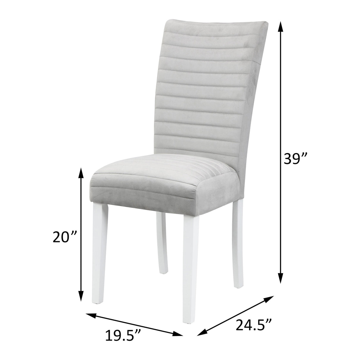 Staccato Grey and White Tufted Back Side Chairs (Set of 2)