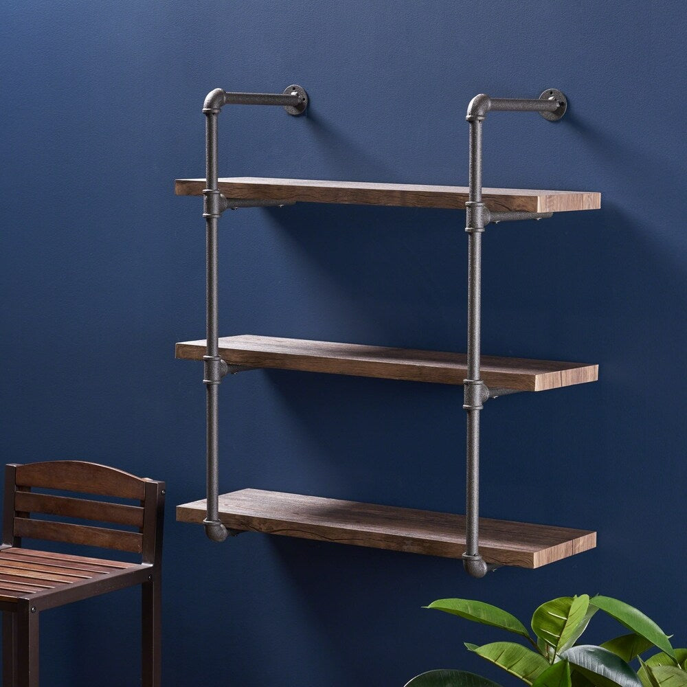 Staci Industrial 3-tier Floating Shelf by Christopher Knight Home - 31.25" W x 12.00" D x 34.75" H