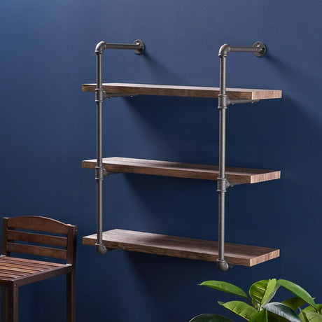 Staci Industrial 3-tier Floating Shelf by Christopher Knight Home - 31.25" W x 12.00" D x 34.75" H