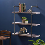 Staci Industrial 3-tier Floating Shelf by Christopher Knight Home - 31.25" W x 12.00" D x 34.75" H