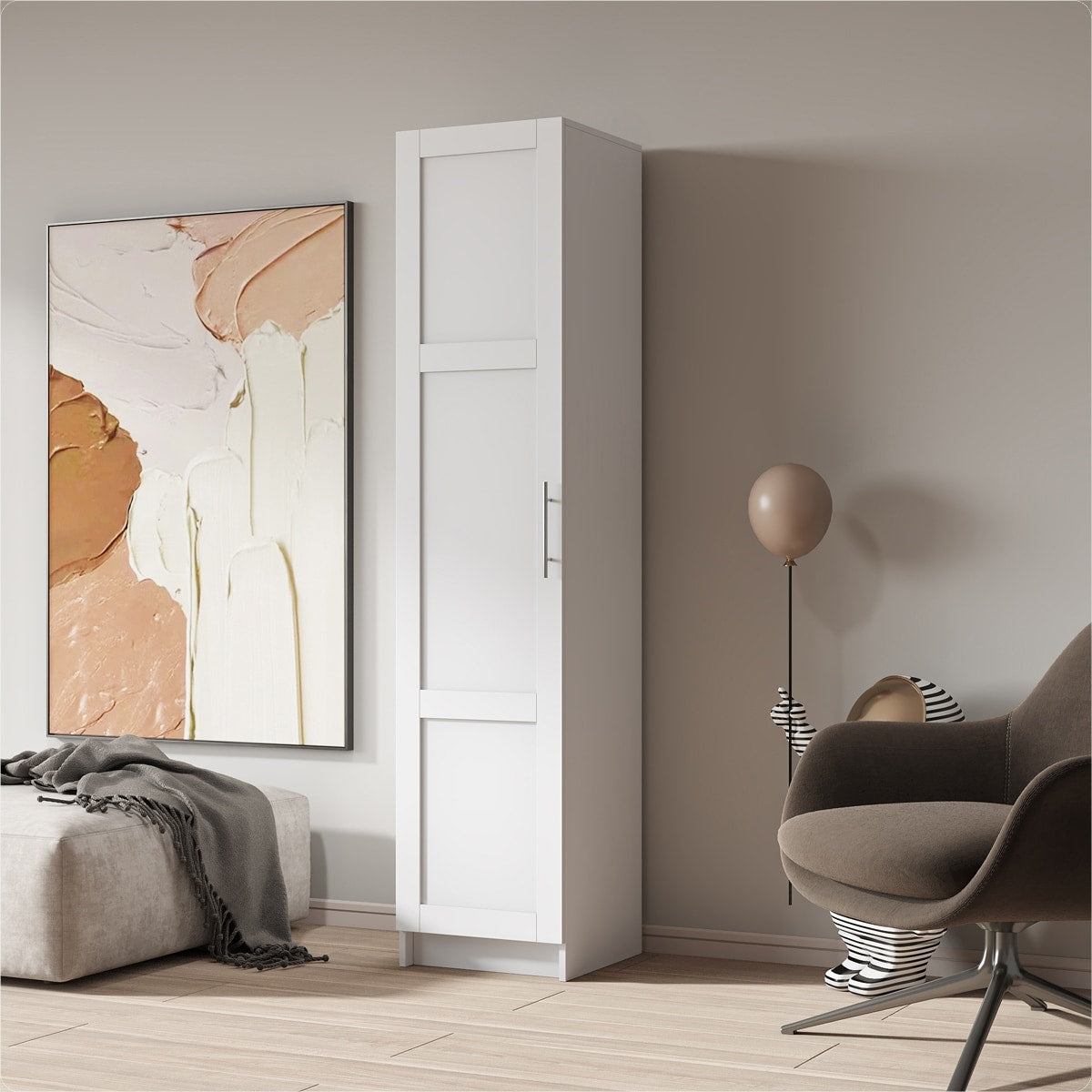 Stackable Storage Cabinet, White