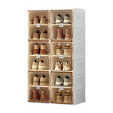Stackable Storage Organizer Cabinet with Doors and Shelves
