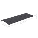 Stacking Garden Bench with Cushion 62.6" Solid Teak Wood