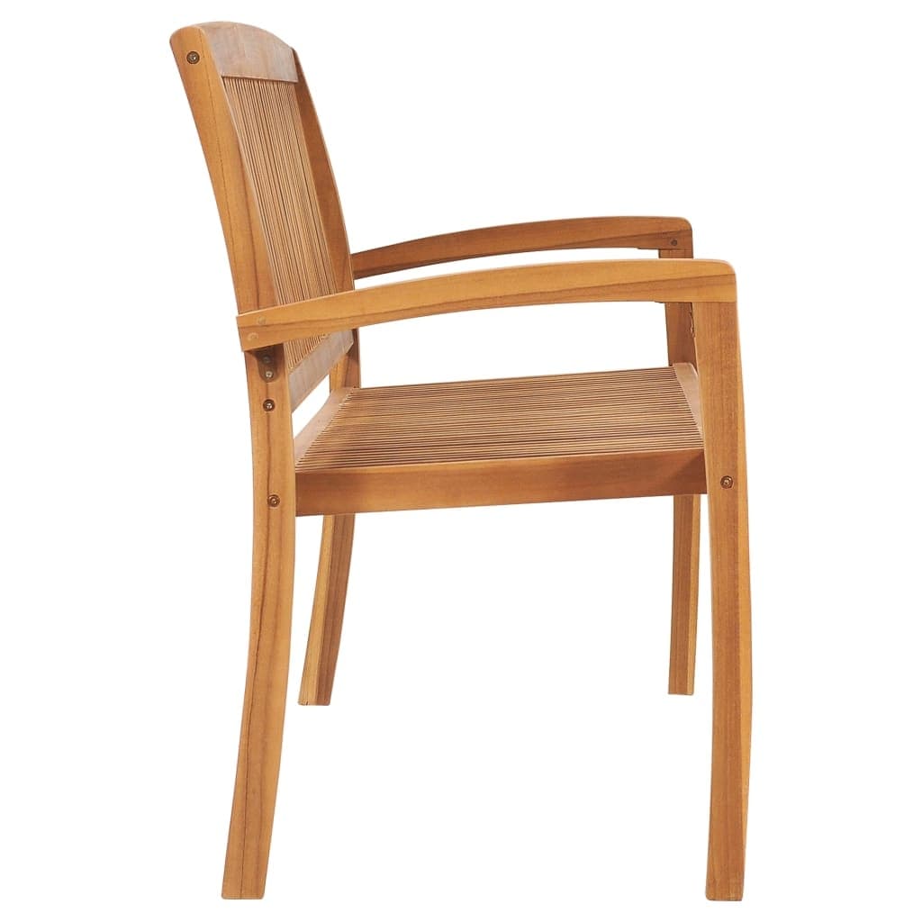 Stacking Garden Bench with Cushion 62.6" Solid Teak Wood