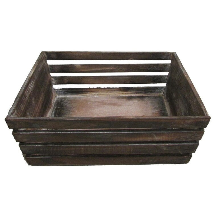 Stained brown washed wood tray