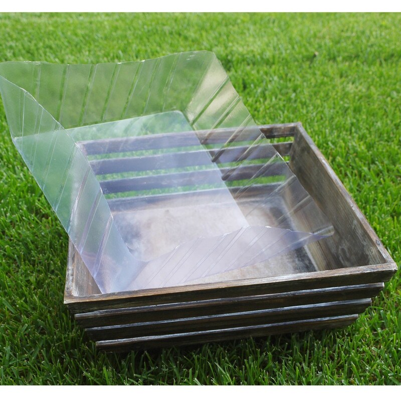 Stained brown washed wood tray