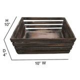 Stained brown washed wood tray