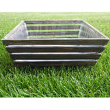 Stained brown washed wood tray