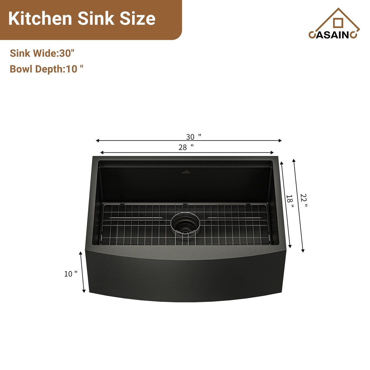 Stainless Steel 16-Gauge Single Bowl Farmhouse Apron Workstation Kitchen Sink in Gunmetal Black with Accessories