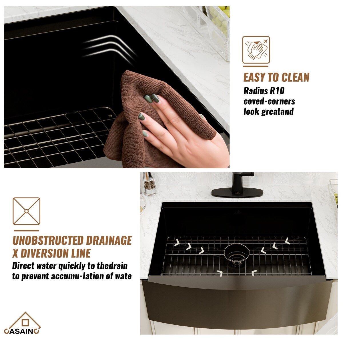 Stainless Steel 16-Gauge Single Bowl Farmhouse Apron Workstation Kitchen Sink in Gunmetal Black with Accessories
