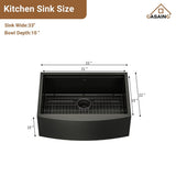 Stainless Steel 16-Gauge Single Bowl Farmhouse Apron Workstation Kitchen Sink in Gunmetal Black with Accessories