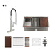 Stainless Steel 33 in. Double Bowl Undermount Workstation Kitchen Sink with Kitchen Faucet and Accessories