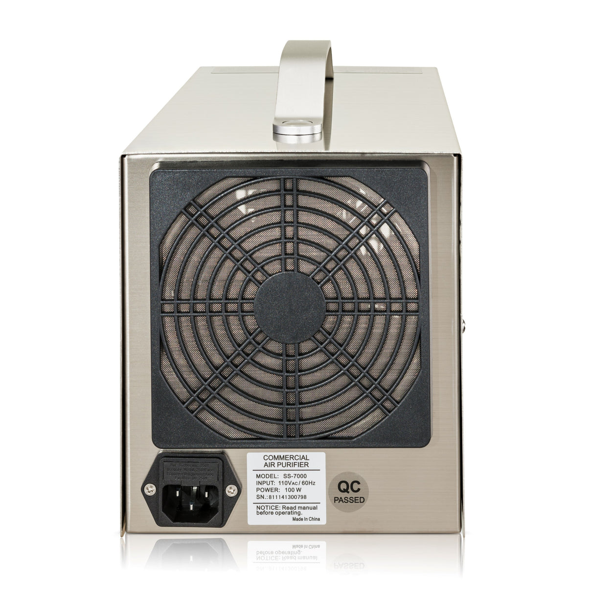 Stainless Steel Commercial Ozone Generator UV Air Purifier 6,000 to 12,000 mg/hr Industrial Stregnth - Silver