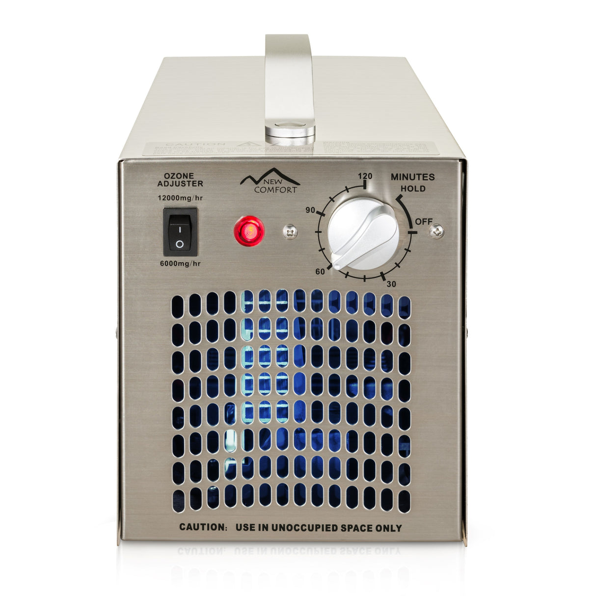 Stainless Steel Commercial Ozone Generator UV Air Purifier 6,000 to 12,000 mg/hr Industrial Stregnth - Silver