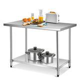 Stainless Steel Commercial Prep and Work Table with Adjustable Shelf